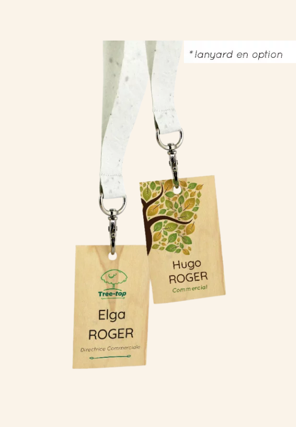 Badge en bois Terra