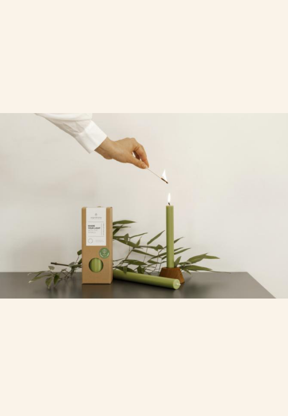 Set de 10 bougies de table en cire de palmiste Élérine