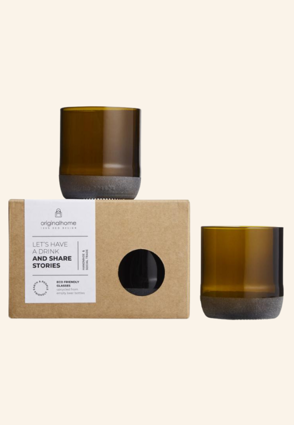 Ensemble de 2 verres à biéres Marron Originalhome