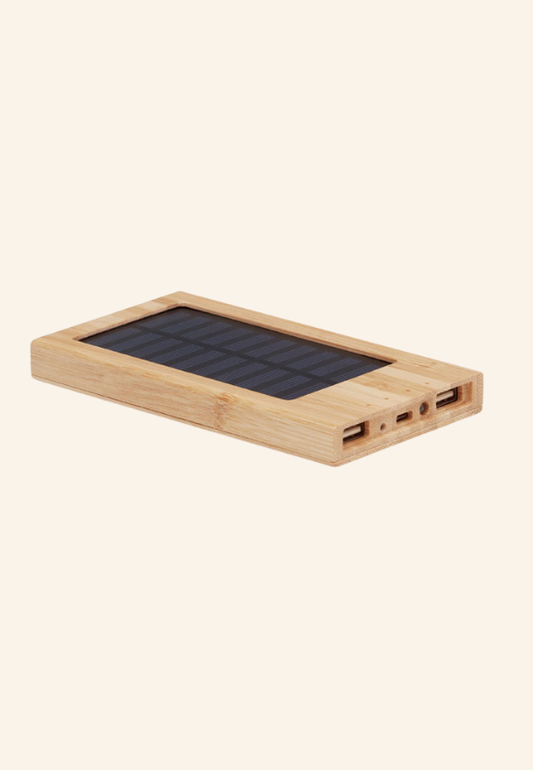 Chargeur solaire 4000 Mah en Bambou Yelric
