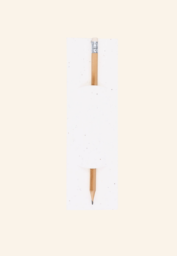 crayon dans un étui en papier avec graine Lorvane