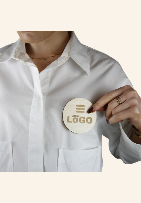 Badge aimanté en bois 3 formes WoodMag