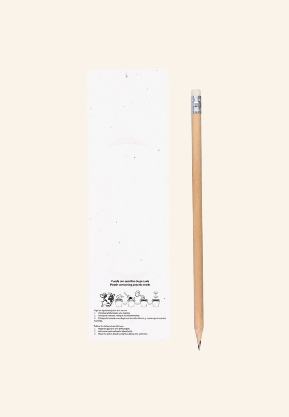 crayon dans un étui en papier avec graine Lorvane