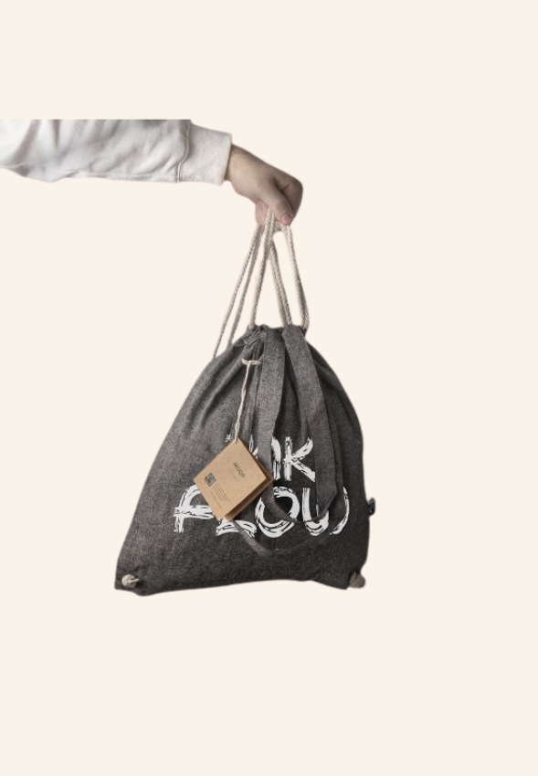 Totebag 140gr sac à dos à cordes en coton recyclé Avelin