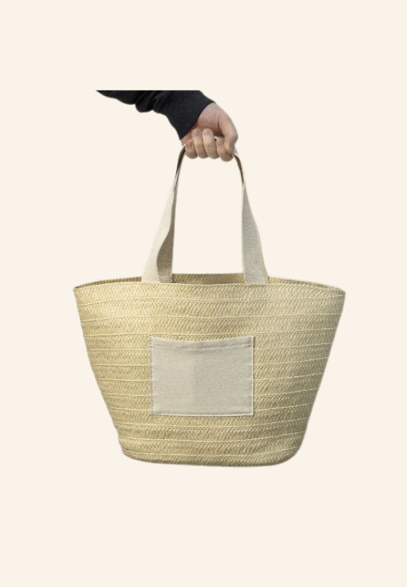 Sac de plage en coton et papier paille 365g Calivie
