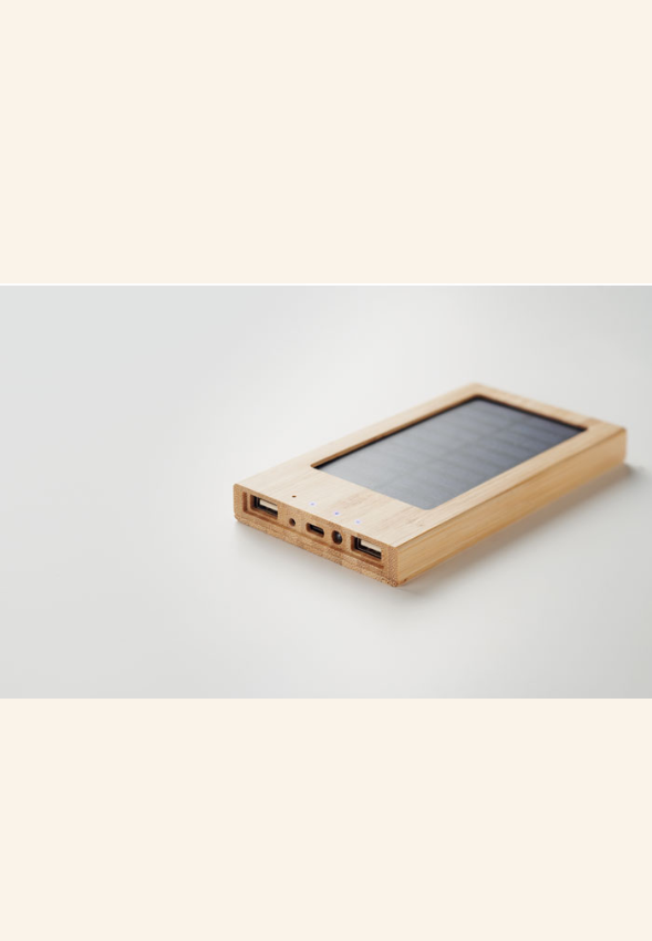 Chargeur solaire 4000 Mah en Bambou Yelric