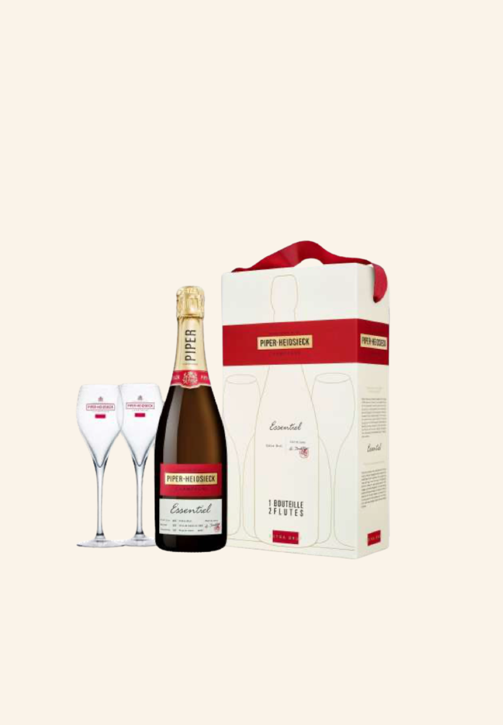Coffret Piper-Heidsieck Essentiel Extra Brut + 2 flûtes