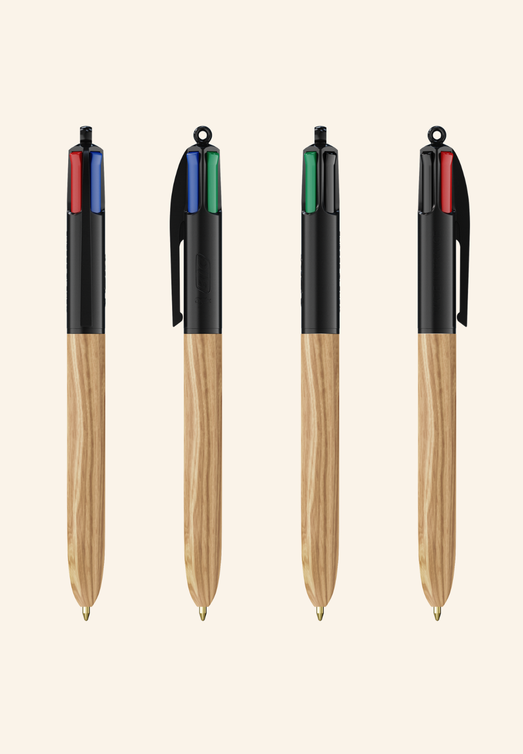 Stylo BIC 4 couleurs Waren Wood Style
