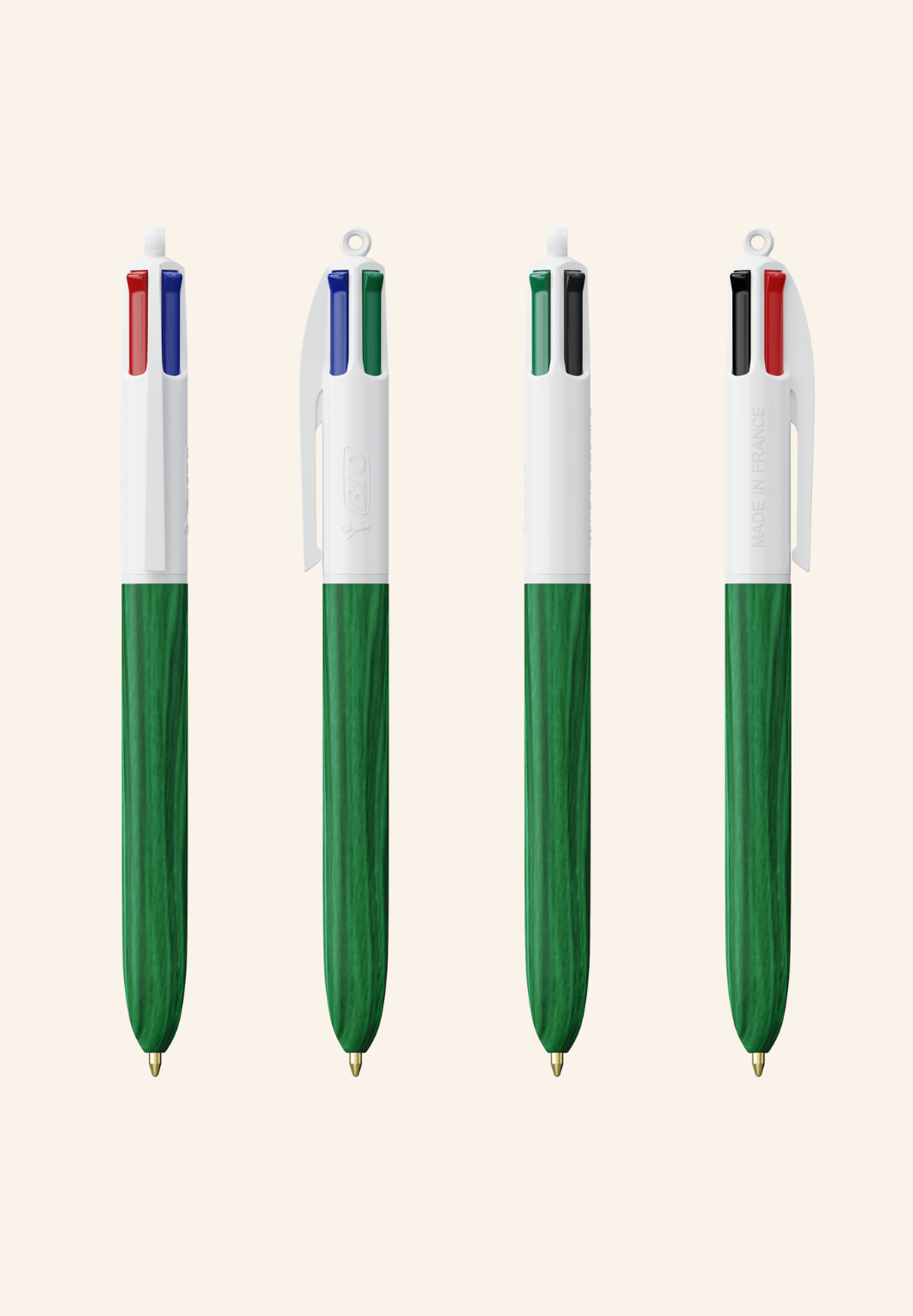 Stylo BIC 4 couleurs Waren Wood Style