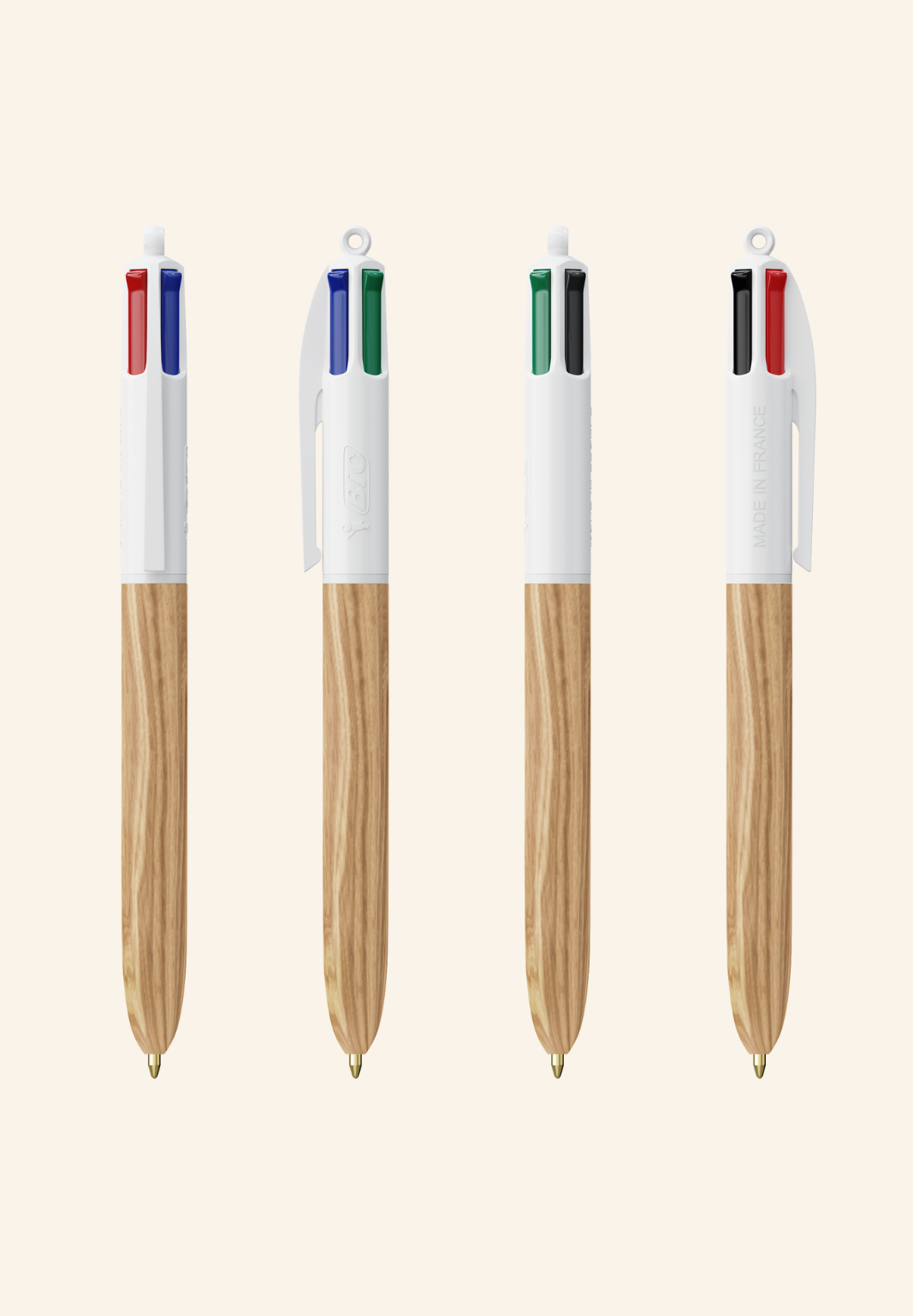 Stylo BIC 4 couleurs Waren Wood Style