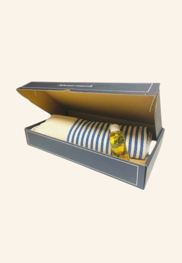 Coffret de plage Fouta et Monoi Ombeline