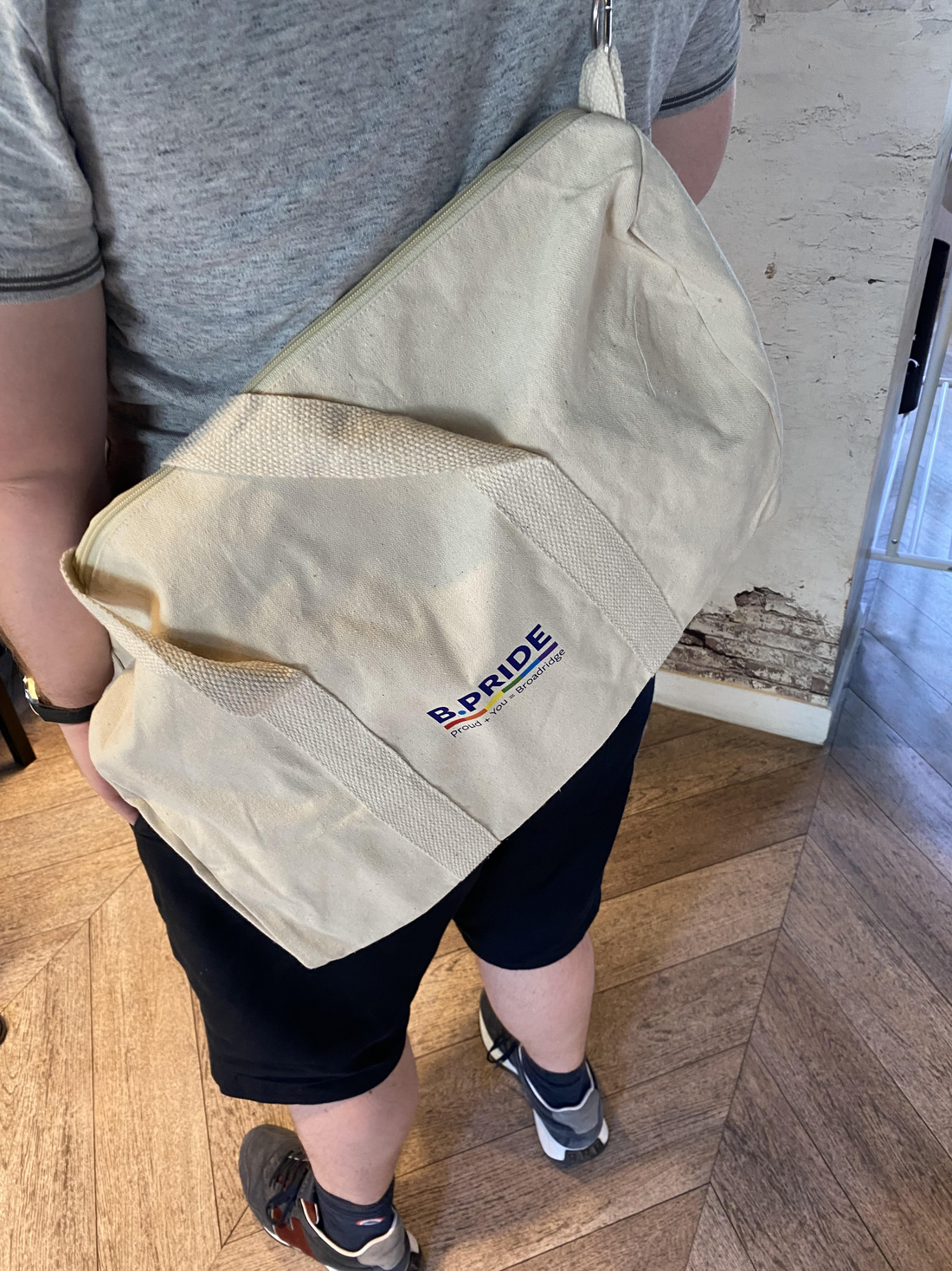 Réalisation Broadridge - des sacs de sport en coton recyclé
