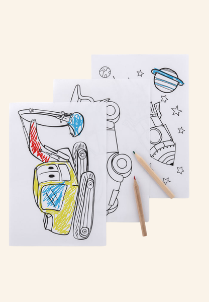 Set de coloriage enfants en papier recyclé Pimto