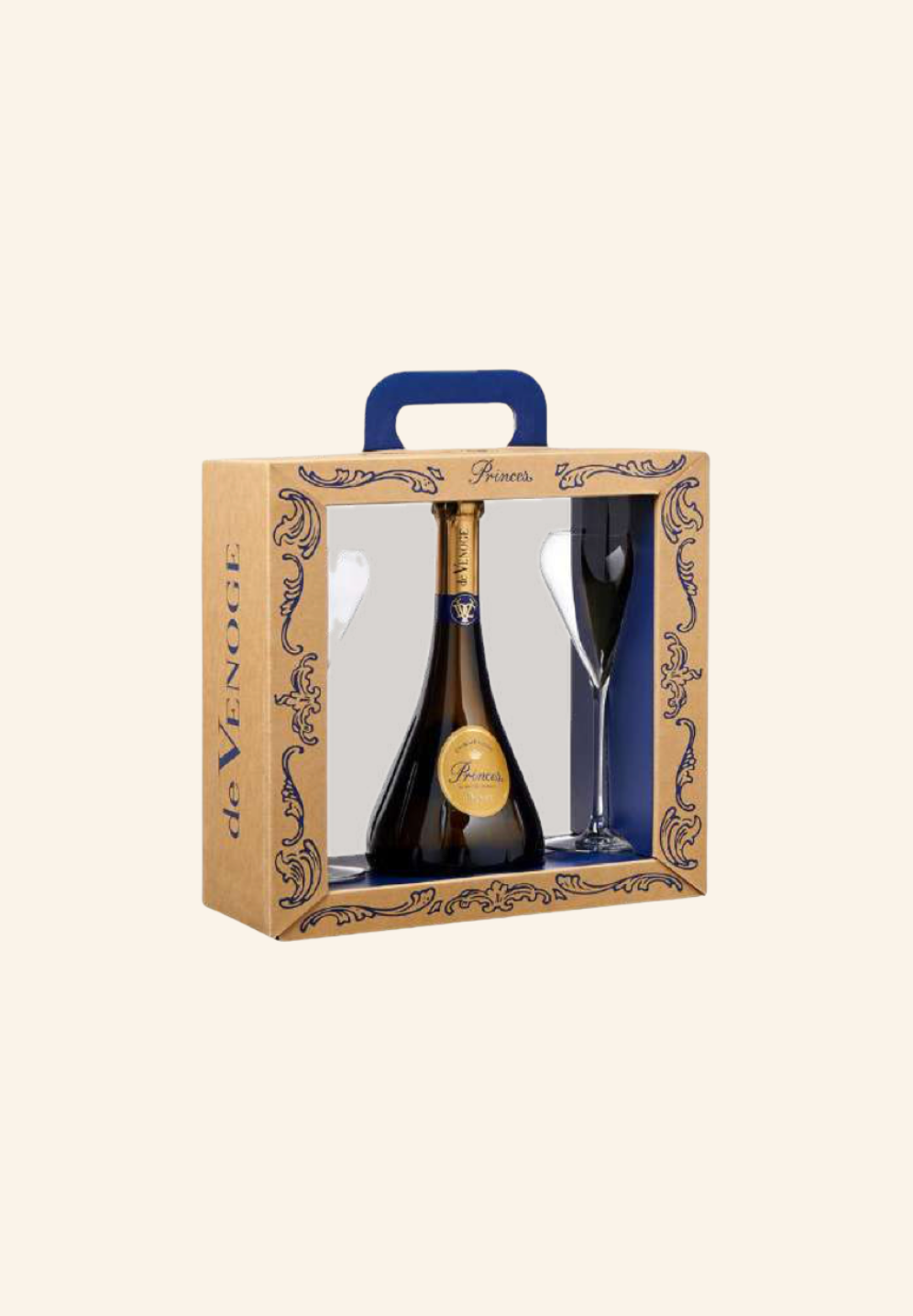 Coffret De Venoge Prince Blanc de Blancs 75 cl + 2 flûtes