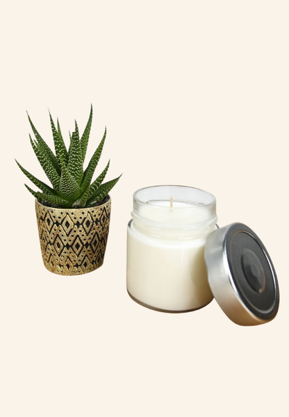 Bougie ronde végétale en cire 135g Floriane