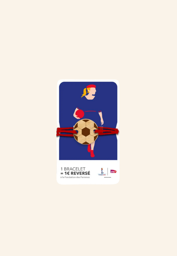 Bracelet solidaire en bois et lin Avelyne