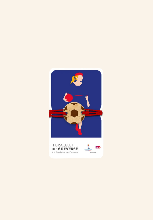 Bracelet solidaire en bois et lin Avelyne