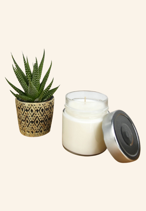 Bougie ronde végétale en cire 180g Émiiane