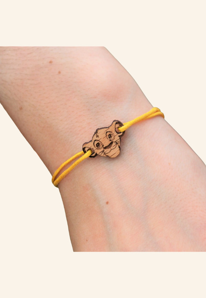 Bracelet solidaire en bois et lin Avelyne
