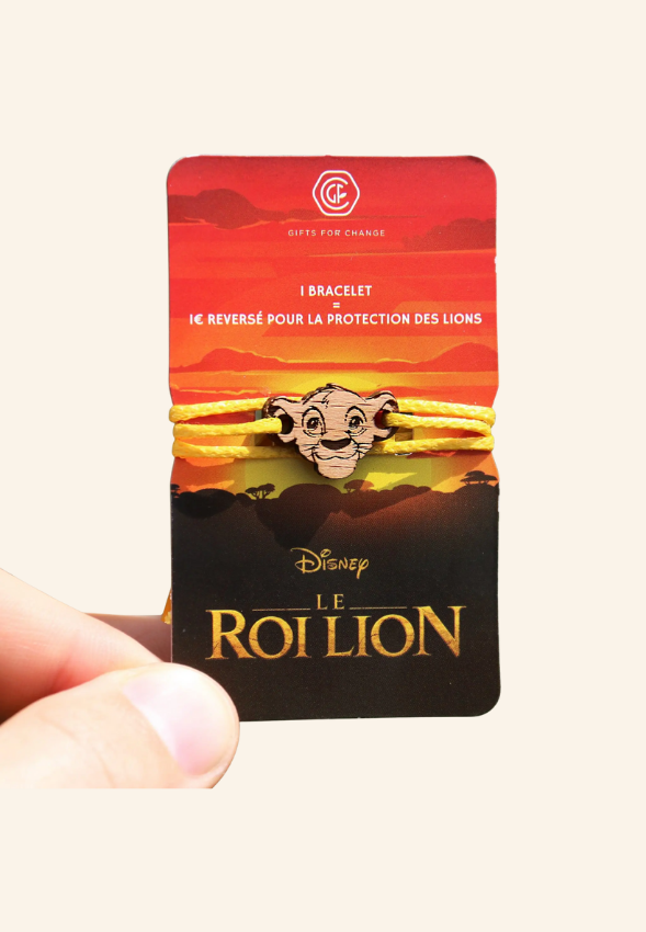 Bracelet solidaire en bois et lin Avelyne