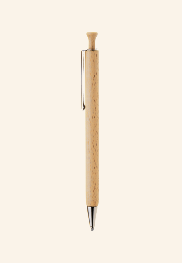 Stylo bille rétractable en bois naturel Éloirin
