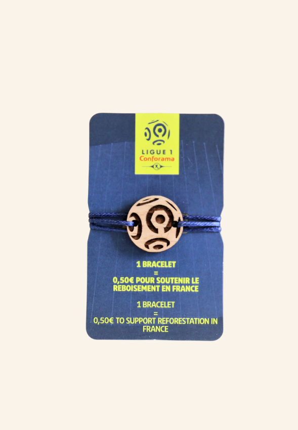 Bracelet solidaire en bois et lin Avelyne