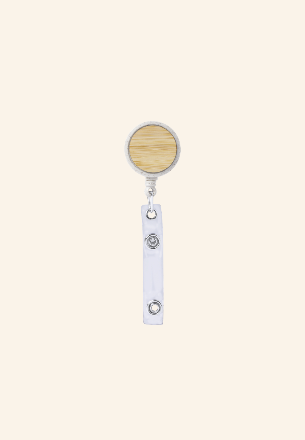 Porte-badge paille de blé, bambou, plastique et métal Kyraxel