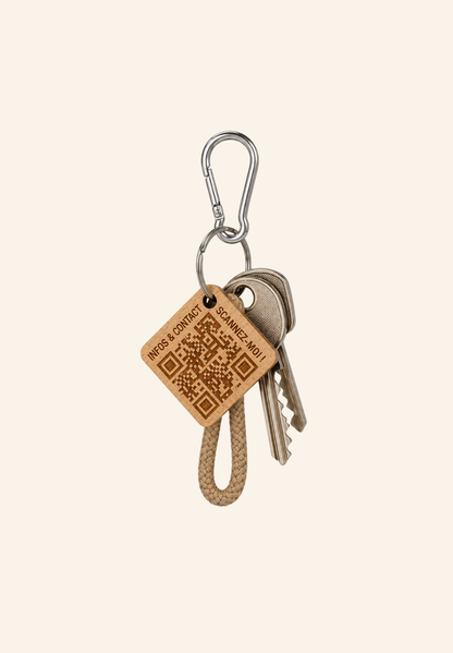 Porte-clés connecté en bois NOMADA