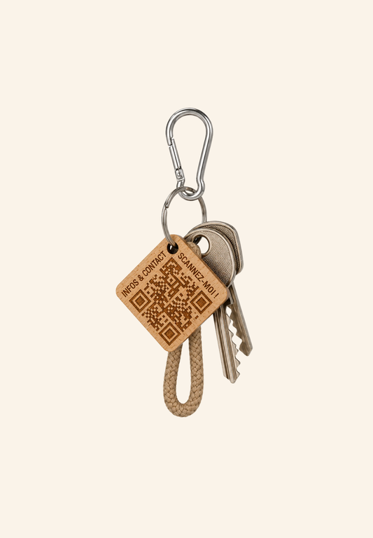 Porte-clés connecté en bois NOMADA