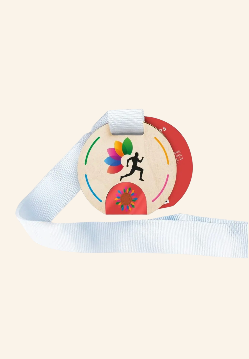 Médaille en bois avec graines de tournesol SUNRISE LÉONIE