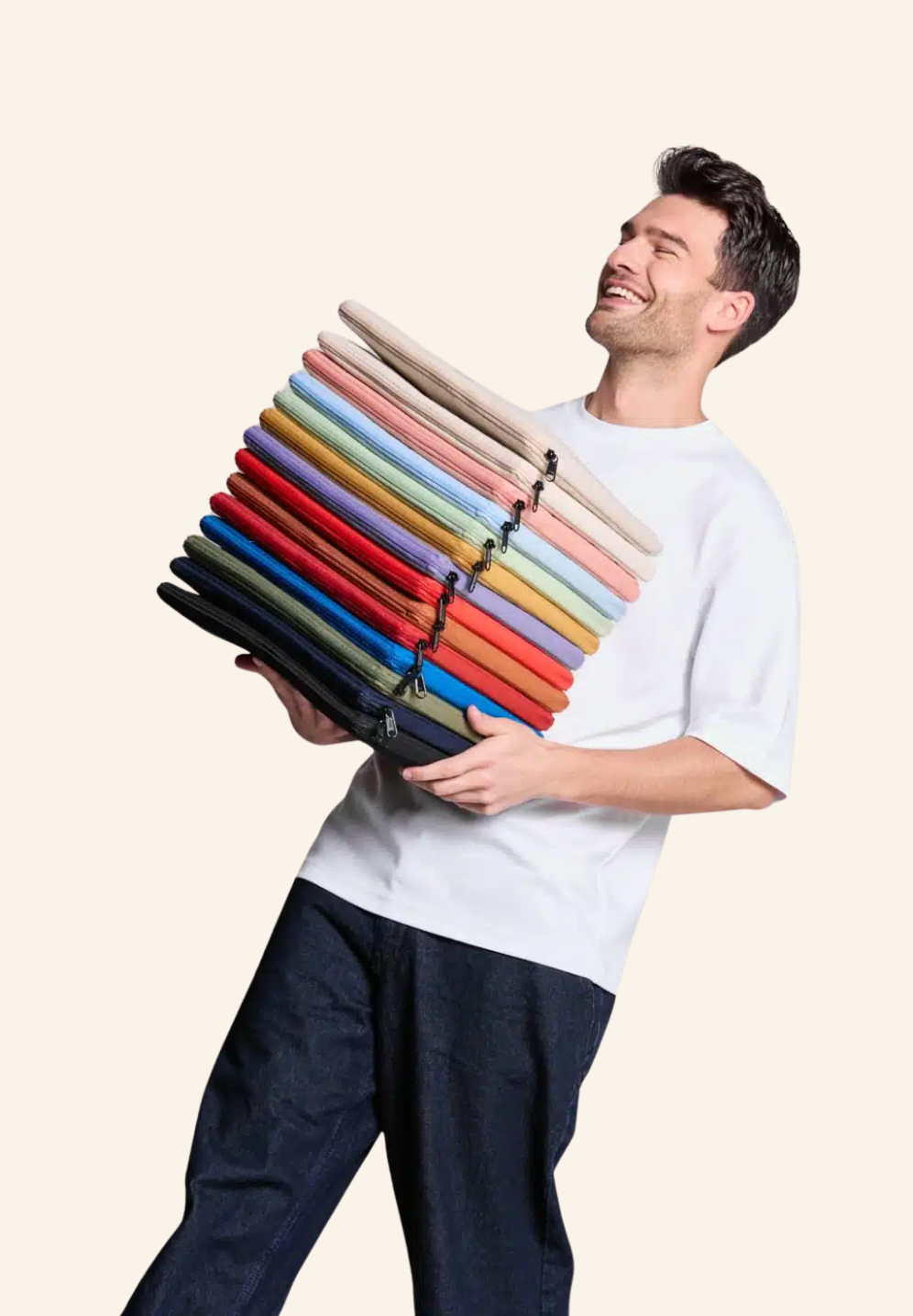 Housse ordinateur en coton bio Léo S & M studiobyhindbag