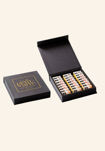 Coffret Dégustation en carton recyclé 24 carrés de chocolat