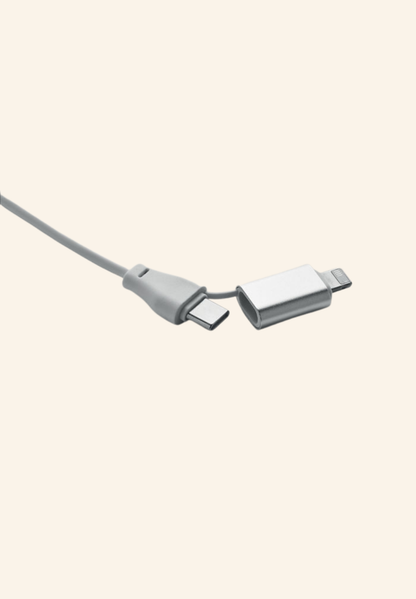Porte-clés câble de charge en bambou 4-en-1 60W