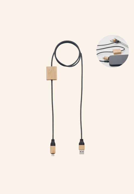 Câble de charge 60W en RPET et bambou