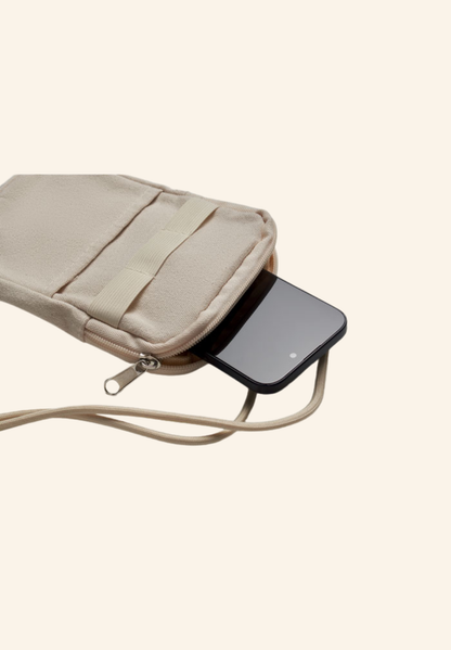 Pochette bandoulière pour smartphone en coton recyclé