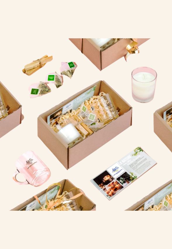 Box bien-être détente bougie, mug et thé Éloanne