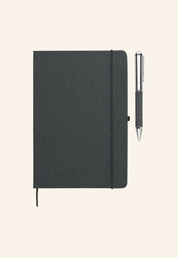 Coffret carnet A5 160 pages et stylo en cuir recyclé Althéane
