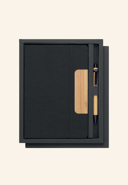 Coffret carnet A5 en feutre rPET avec support téléphone Férélie