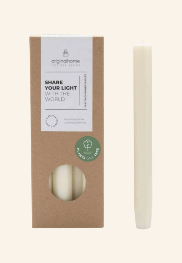 Set de 10 bougies de table en cire de palmiste Élérine