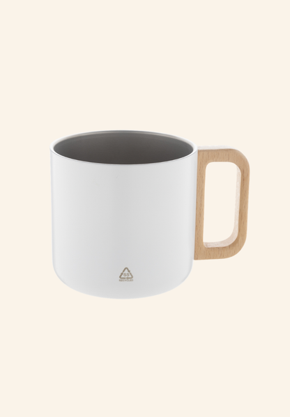 Mug thermos 350 ml acier inoxydable recyclé et bois Augustin