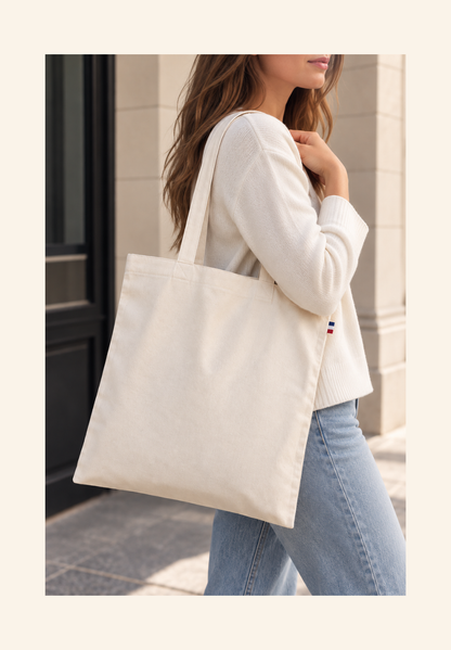 Totebag en coton recyclé assemblé en ESAT en France Avel