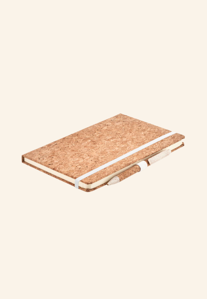 Coffret carnet A5 192 pages en liège et stylo Alméria