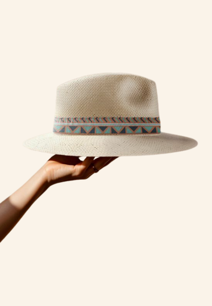 Chapeau avec ruban en papier Maëlan