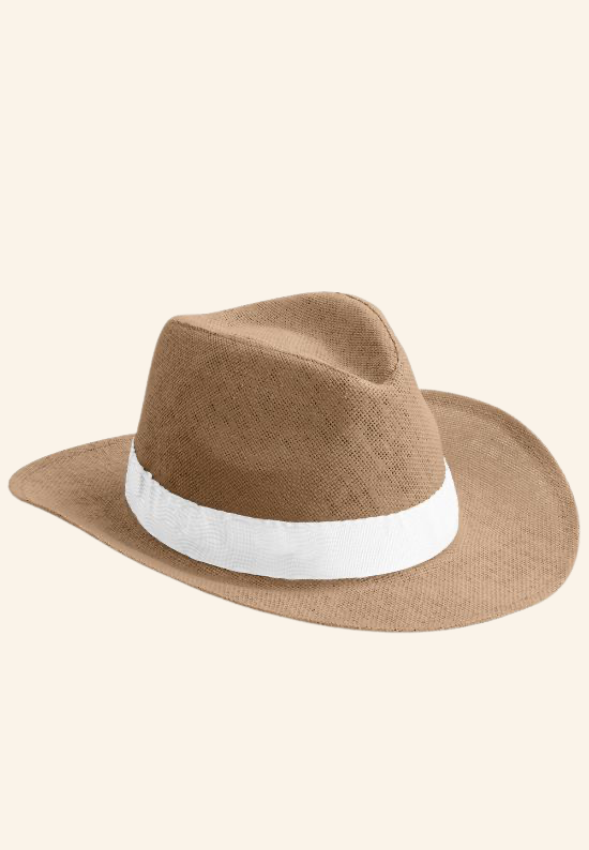 Chapeau en papier et ruban cousu Mireliane