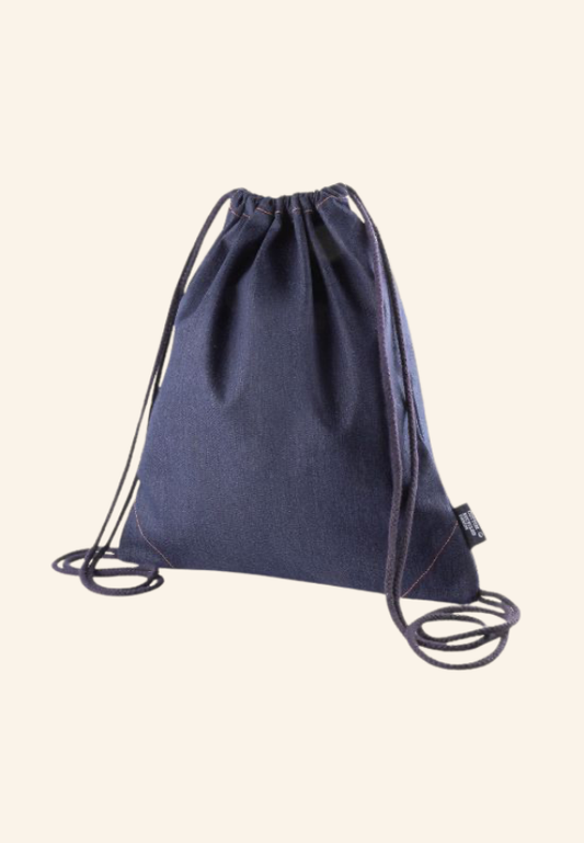 Sac à dos en jean à cordes en coton recyclé Kervian