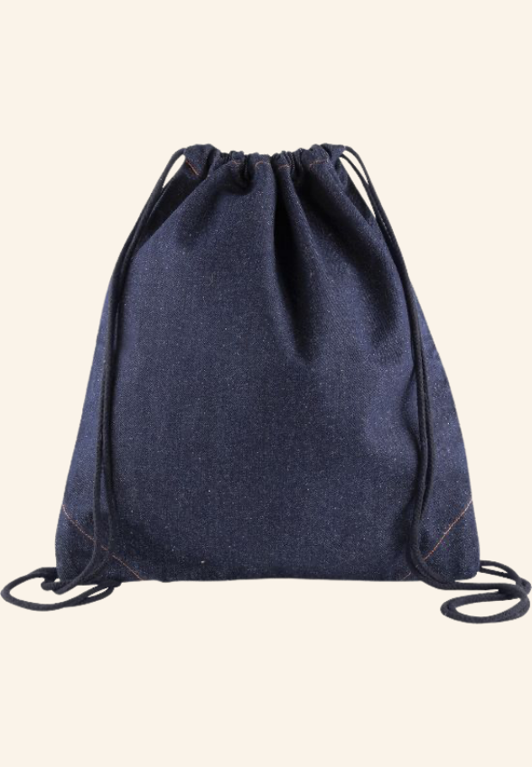 Sac à dos en jean à cordes en coton recyclé Kervian