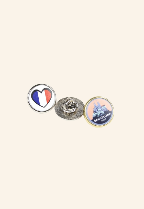 Pin's rond en métal 25mm SilverDot