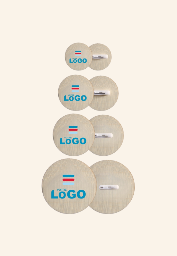 Badge en bois rond/carré/rectangle Woodie