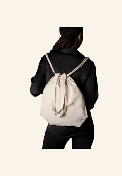 Sac à dos à cordes en coton recyclé 37x41cm Calivor