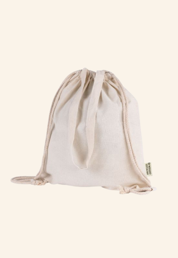 Sac à dos à cordes en coton recyclé 37x41cm Calivor